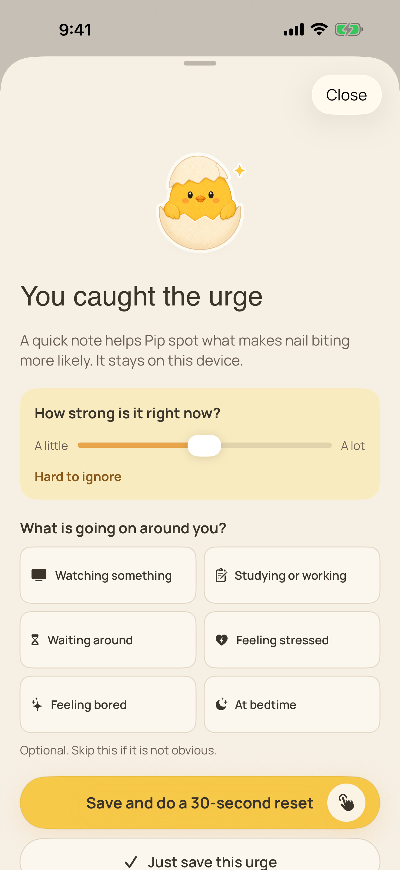 Pipping’s private urge capture screen